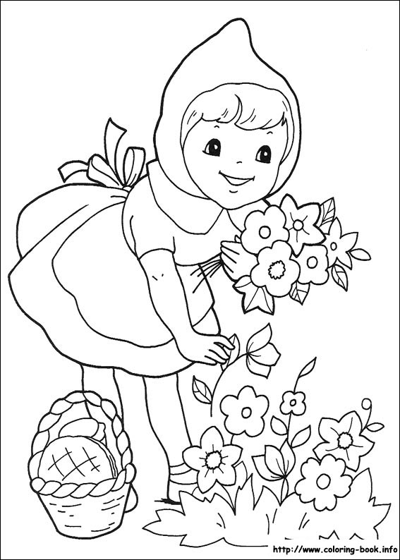 Plansa de colorat cu Scufita Rosie 31 25